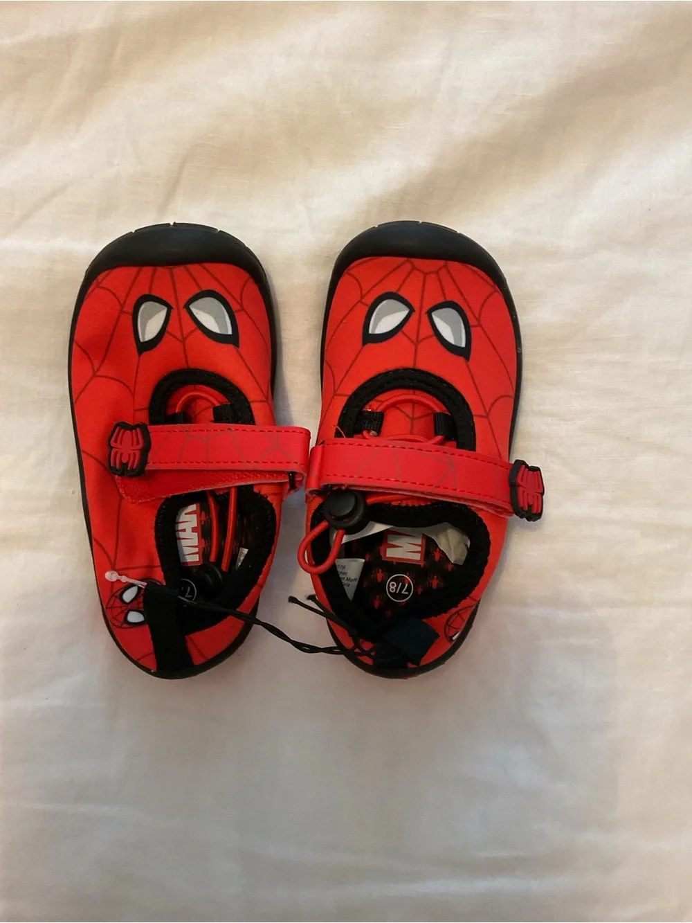 Marvel Spider-Man Red and Black Kids Water Shoes - Slip-On Hook Strap